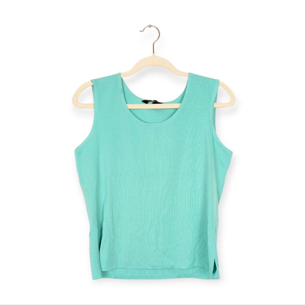 NWT Ming Wang Emerald Awe Scoop Neck Knit Tank Top Size S
